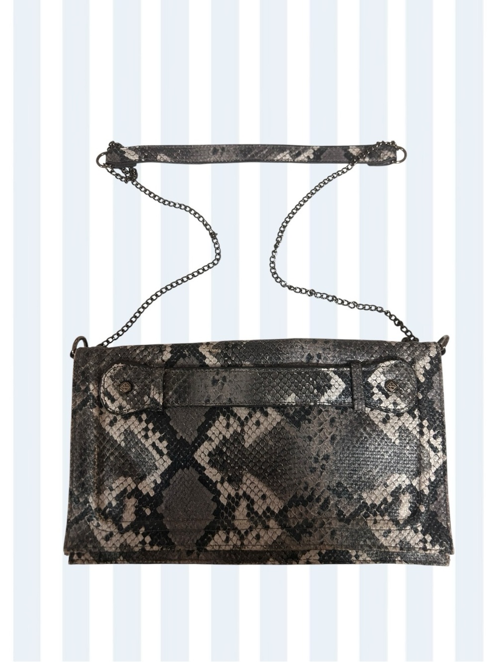 Sam & Libby faux leather snakeskin crossbody/clutch with chain bag